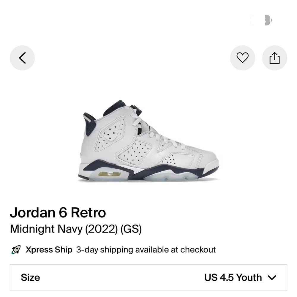 Jordan 6 Retro - Navy & white